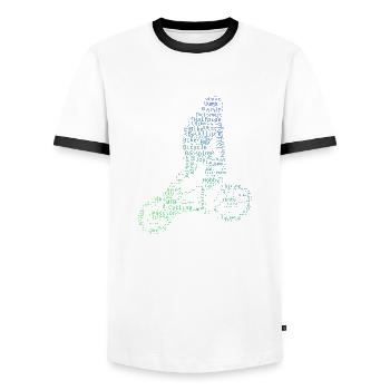 Femmes BMX Bike BMX Hommes Cyclisme BMX Bike - T-shirt contrasté Homme - blanc/noir - Devant - AI Model Female 172 light (172cm) & AI Model Male 178 dark (178cm)