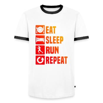 Men's Running Running Fitness Jogging Women - Men's Ringer Shirt - white/black - Front - AI Model Female 172 light (172cm) & AI Model Male 178 dark (178cm)