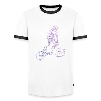 Vélo bmx garçons cyclisme hommes femmes bmx vélo - T-shirt contrasté Homme - blanc/noir - Devant - AI Model Female 172 light (172cm) & AI Model Male 178 dark (178cm)