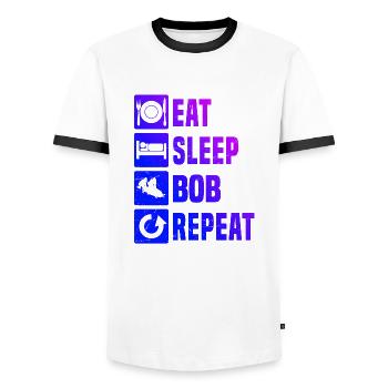 Bob fahren Damen Bob Bobsport Bobbahn Herren - Männer Kontrast-T-Shirt - Weiß/Schwarz - Vorne - AI Model Female 172 light (172cm) & AI Model Male 178 dark (178cm)