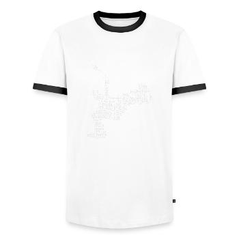 Hip Hop Bgirl Hiphop Men Bboy Breakdance - T-shirt contrasté Homme - blanc/noir - Devant - AI Model Female 172 light (172cm) & AI Model Male 178 dark (178cm)