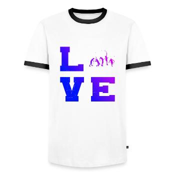 Tennis Femmes Tennis Hommes Tennis Tennis Tennis Tennis - T-shirt contrasté Homme - blanc/noir - Devant - AI Model Female 172 light (172cm) & AI Model Male 178 dark (178cm)