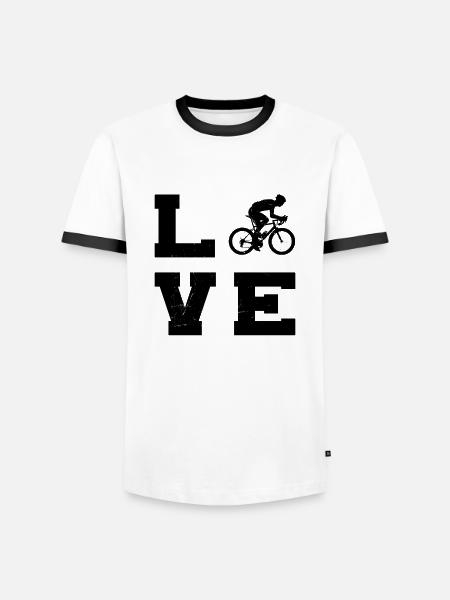 Damen Rennradfahren Rennrad Rennradfahrer - Männer Kontrast-T-Shirt - Weiß/Schwarz