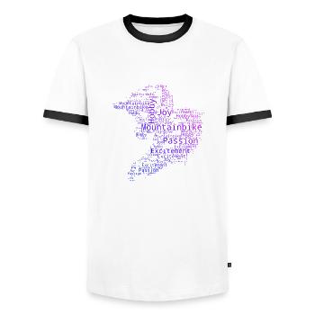 Cyclisme VTT VTT Cyclisme Cycliste - T-shirt contrasté Homme - blanc/noir - Devant - AI Model Female 172 light (172cm) & AI Model Male 178 dark (178cm)