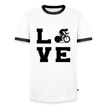 Damen Rennradfahren Roadbike Rennrad Herren - Männer Kontrast-T-Shirt - Weiß/Schwarz - Vorne - AI Model Female 172 light (172cm) & AI Model Male 178 dark (178cm)