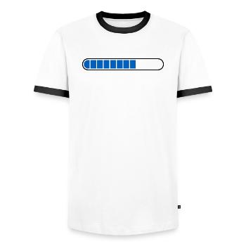 Barre de chargement PC Icon bleu - T-shirt contrasté Homme - blanc/noir - Devant - AI Model Female 172 light (172cm) & AI Model Male 178 dark (178cm)