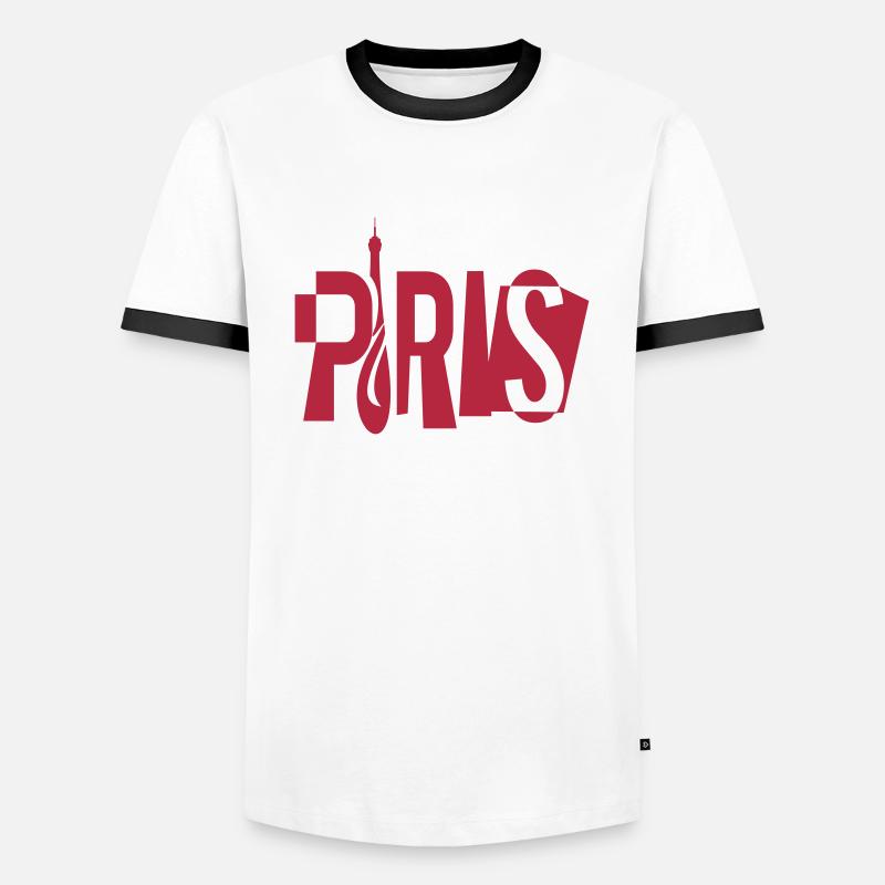 paris-eiffel.ai - Männer Kontrast-T-Shirt - Weiß/Schwarz