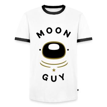 Moon Guy 1 (couleur changeante) - T-shirt contrasté Homme - blanc/noir - Devant - AI Model Female 172 light (172cm) & AI Model Male 178 dark (178cm)