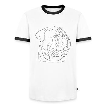 Bullmastiff - Männer Kontrast-T-Shirt - Weiß/Schwarz - Vorne - AI Model Female 172 light (172cm) & AI Model Male 178 dark (178cm)