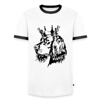 Gordon Setter Crown Dogs Chien de chasse Wilsigns - T-shirt contrasté Homme - blanc/noir - Devant - AI Model Female 172 light (172cm) & AI Model Male 178 dark (178cm)