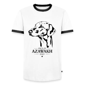 Azawakh Papa Chiens Chien Lévriers Wilsigns - T-shirt contrasté Homme - blanc/noir - Devant - AI Model Female 172 light (172cm) & AI Model Male 178 dark (178cm)