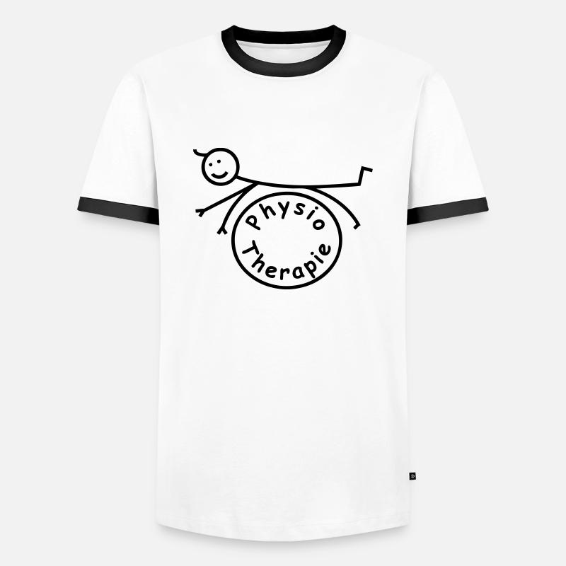 Physiotherapie Männchen - Männer Kontrast-T-Shirt - Weiß/Schwarz