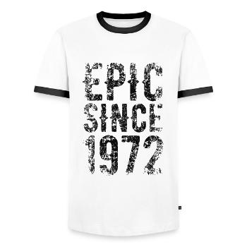 Epic depuis 1972 Very Vintage Edition - T-shirt contrasté Homme - blanc/noir - Devant - AI Model Female 172 light (172cm) & AI Model Male 178 dark (178cm)