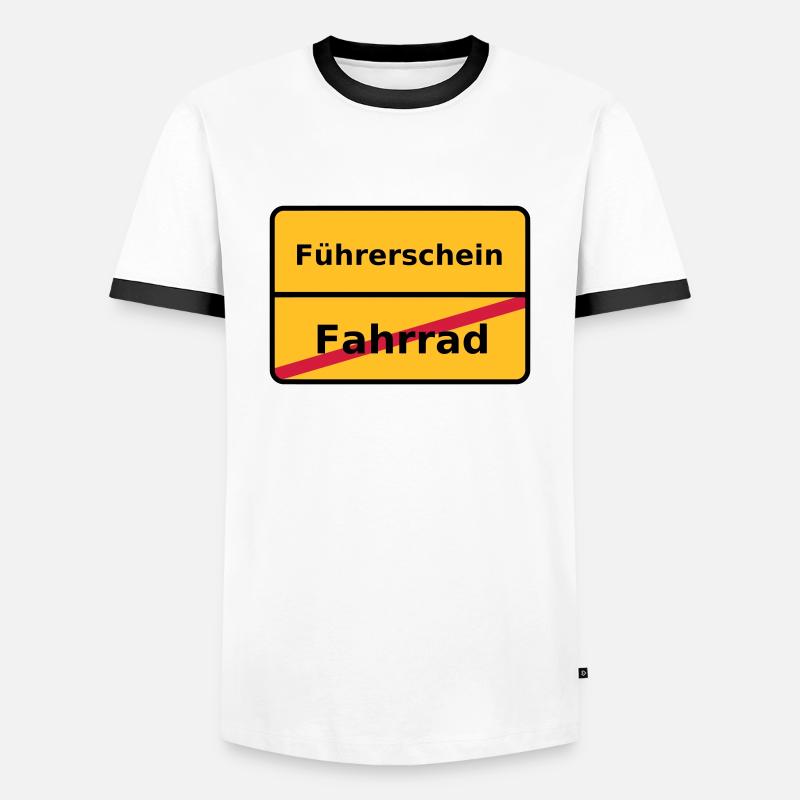 Führerschein - Männer Kontrast-T-Shirt - Weiß/Schwarz