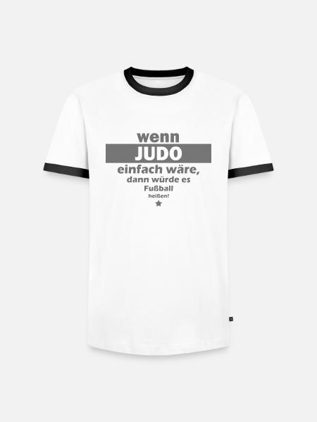 judo einfach - Männer Kontrast-T-Shirt - Weiß/Schwarz