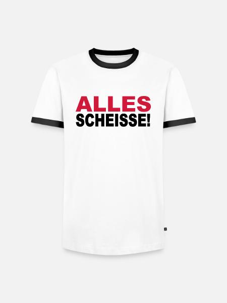 Alles Scheisse! - Männer Kontrast-T-Shirt - Weiß/Schwarz