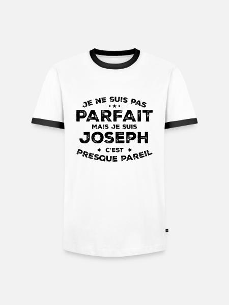 Joosef Etunimi, asenne Huumori Joosef - Miesten kontrastipaita - valkoinen/musta