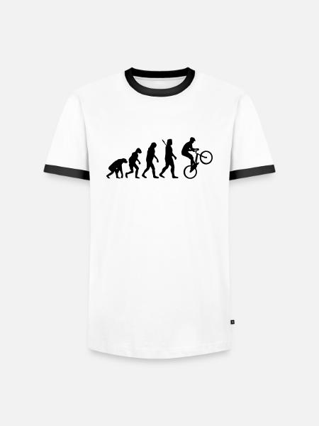 Radsport - Männer Kontrast-T-Shirt - Weiß/Schwarz