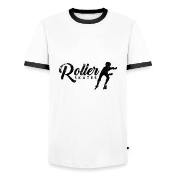 Rollschuh T-Shirt & Geschenk - Männer Kontrast-T-Shirt - Weiß/Schwarz - Vorne - AI Model Female 172 light (172cm) & AI Model Male 178 dark (178cm)