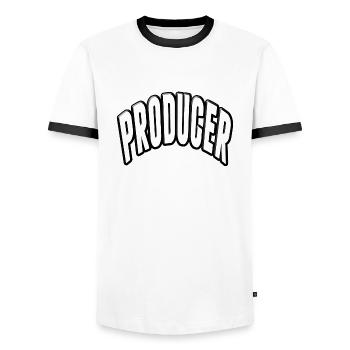 producer film producer music love maker boss - Men's Ringer Shirt - white/black - Front - AI Model Female 172 light (172cm) & AI Model Male 178 dark (178cm)