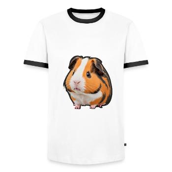 Cobaye - T-shirt contrasté Homme - blanc/noir - Devant - AI Model Female 172 light (172cm) & AI Model Male 178 dark (178cm)