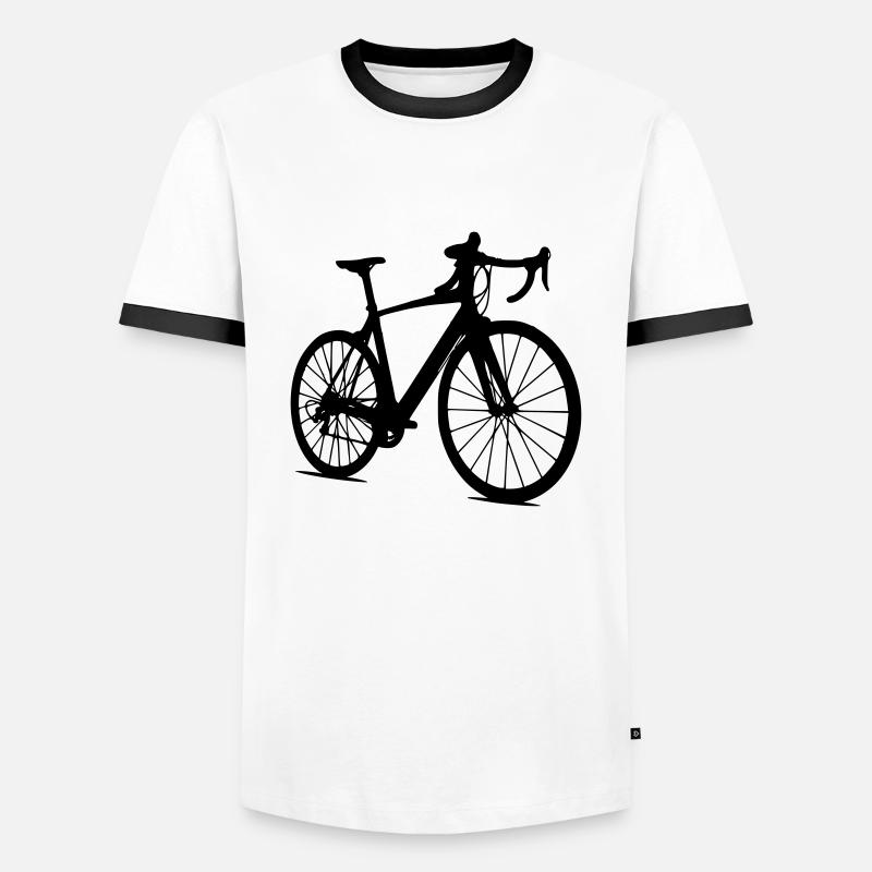 racing bicycle - Men's Ringer Shirt - white/black