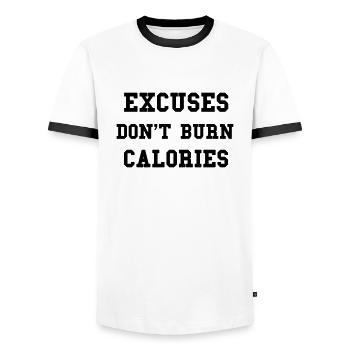Fitness - Men's Ringer Shirt - white/black - Front - AI Model Female 172 light (172cm) & AI Model Male 178 dark (178cm)