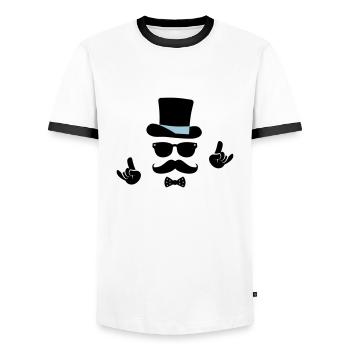Hispter cool mariage EVG EVJF fête anniversaire - T-shirt contrasté Homme - blanc/noir - Devant - AI Model Female 172 light (172cm) & AI Model Male 178 dark (178cm)