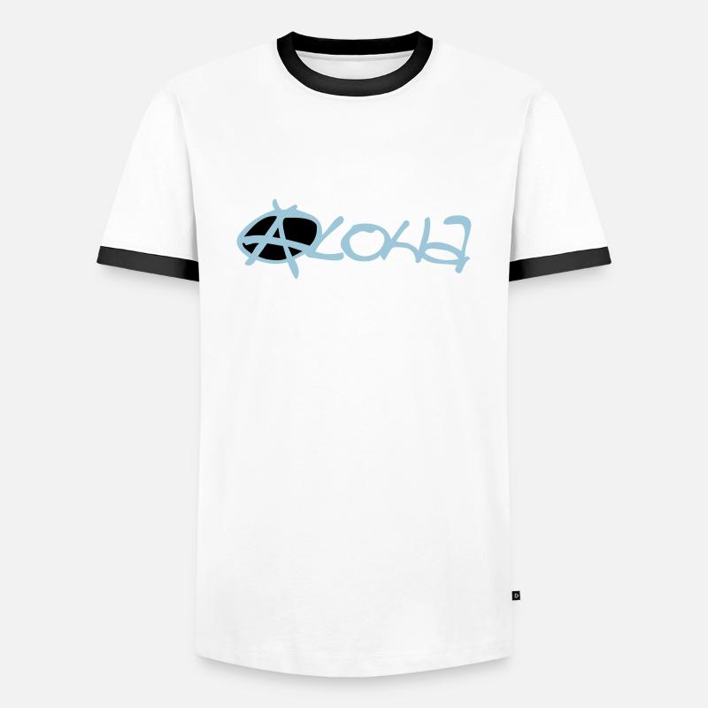 aloha - Men's Ringer Shirt - white/black