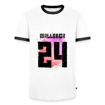Mallorca 24 Jersey 2024 Multicoloured - Men's Ringer Shirt - white/black - Front - AI Model Female 172 light (172cm) & AI Model Male 178 dark (178cm)