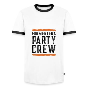 Formentera Party Crew - Men's Ringer Shirt - white/black - Front - AI Model Female 172 light (172cm) & AI Model Male 178 dark (178cm)