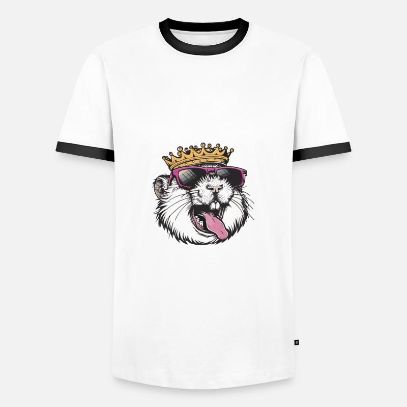 Hamster Comic - Männer Kontrast-T-Shirt - Weiß/Schwarz