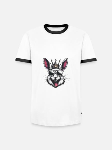 Hase Comic - Männer Kontrast-T-Shirt - Weiß/Schwarz