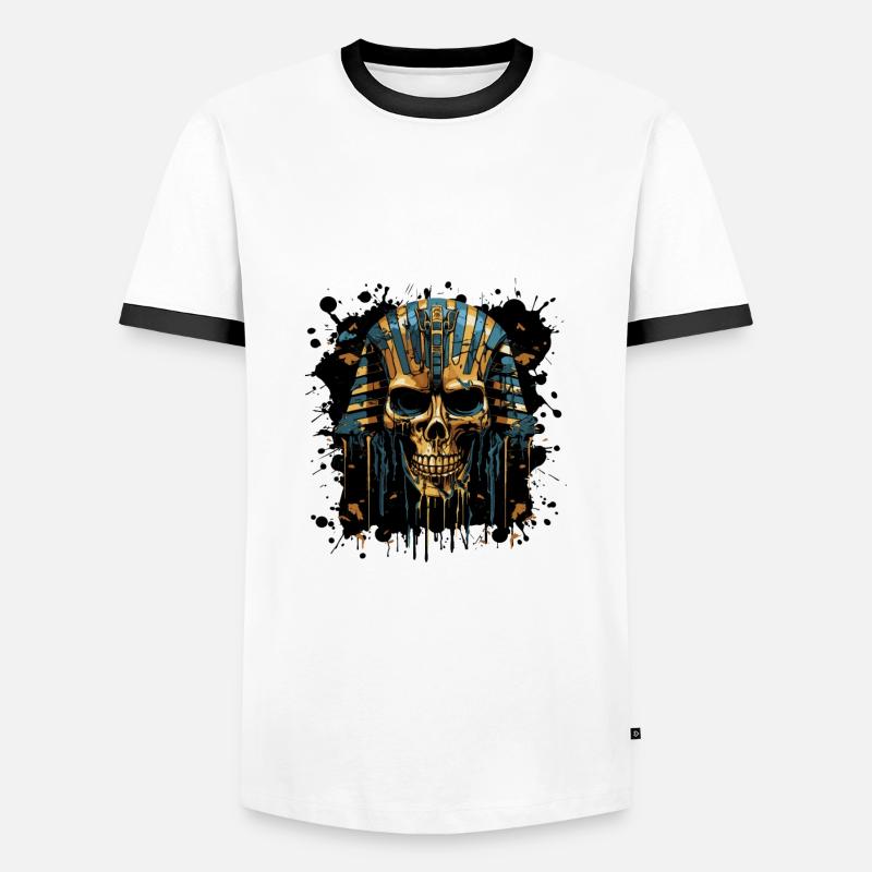 Pharaoh Skull - Men's Ringer Shirt - white/black