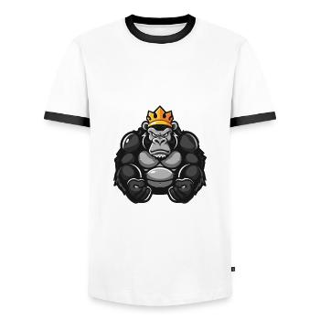 Couronne de bande dessinée de gorille - T-shirt contrasté Homme - blanc/noir - Devant - AI Model Female 172 light (172cm) & AI Model Male 178 dark (178cm)