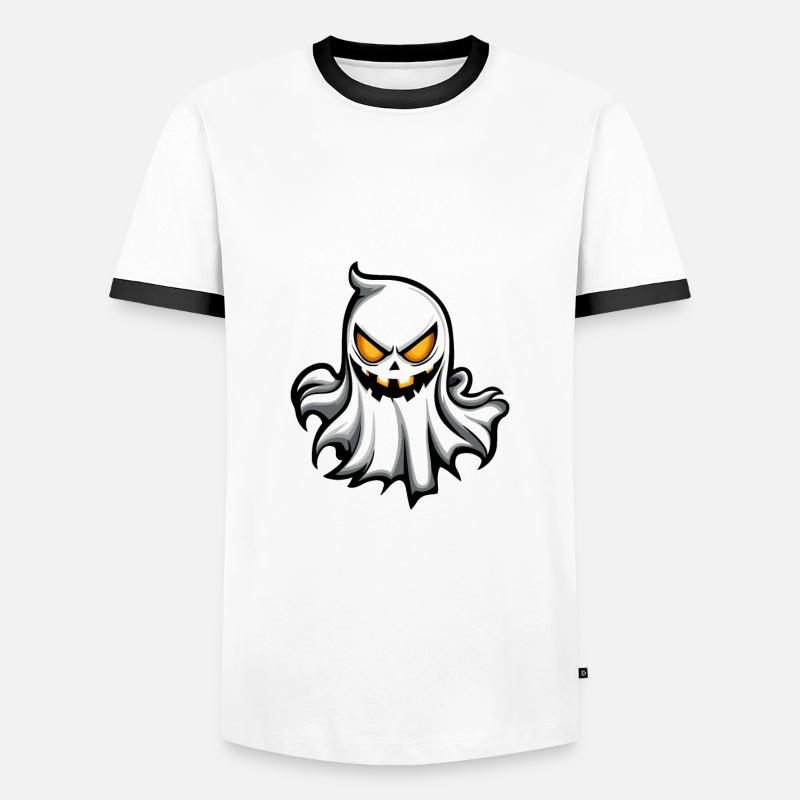 Geist Halloween Comic - Männer Kontrast-T-Shirt - Weiß/Schwarz