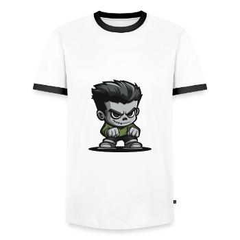 Zombie Halloween Comic - Männer Kontrast-T-Shirt - Weiß/Schwarz - Vorne - AI Model Female 172 light (172cm) & AI Model Male 178 dark (178cm)