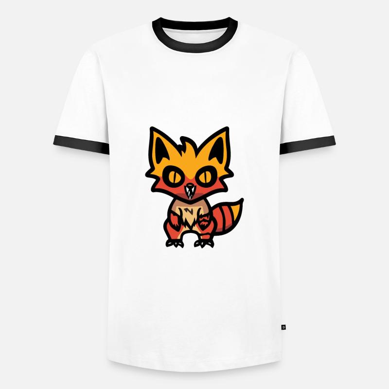 Fuchs Halloween Comic - Männer Kontrast-T-Shirt - Weiß/Schwarz