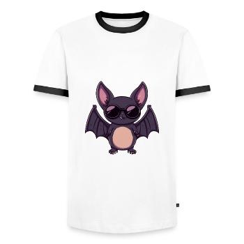 Fledermaus Halloween - Männer Kontrast-T-Shirt - Weiß/Schwarz - Vorne - AI Model Female 172 light (172cm) & AI Model Male 178 dark (178cm)