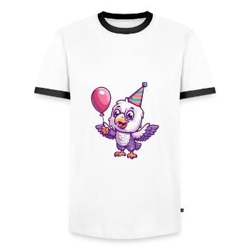 Eagle Birthday Baby - Men's Ringer Shirt - white/black - Front - AI Model Female 172 light (172cm) & AI Model Male 178 dark (178cm)