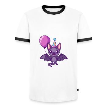 Bat Birthday Baby - Men's Ringer Shirt - white/black - Front - AI Model Female 172 light (172cm) & AI Model Male 178 dark (178cm)