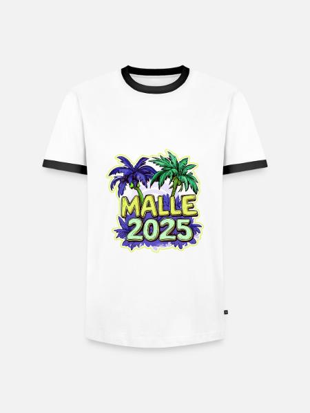 Malle 2025 Holiday - Men's Ringer Shirt - white/black