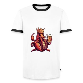 Hummer Krebs Bier Lustig - Männer Kontrast-T-Shirt - Weiß/Schwarz - Vorne - AI Model Female 172 light (172cm) & AI Model Male 178 dark (178cm)