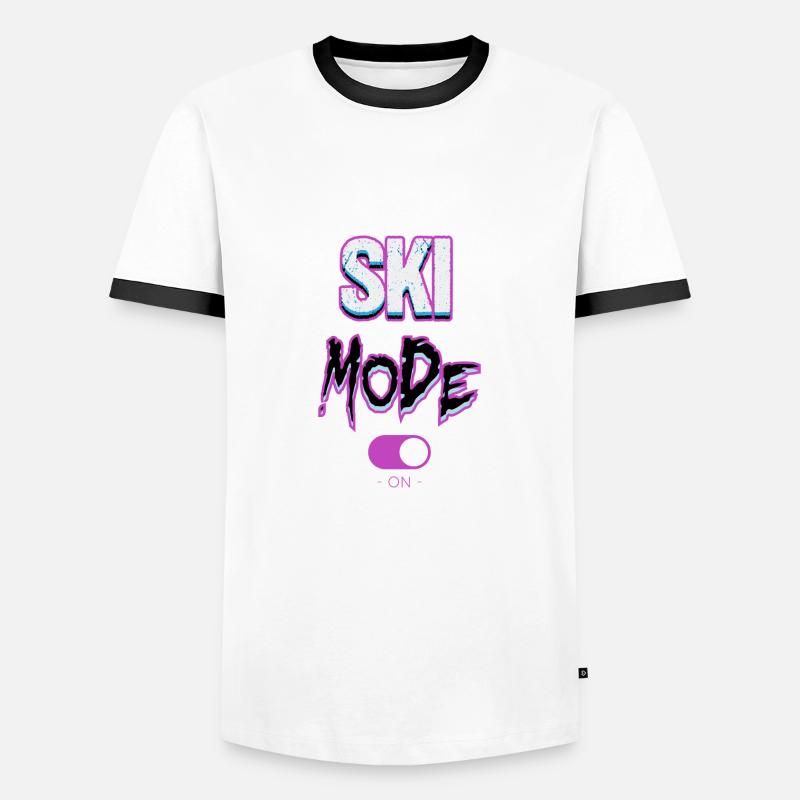 Ski mode-on - Men's Ringer Shirt - white/black