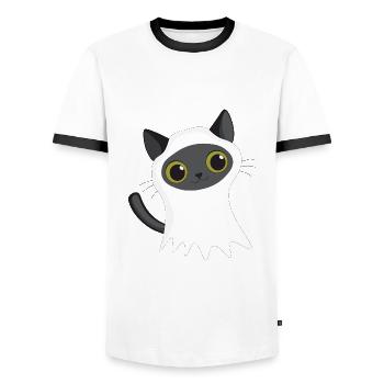 Happy Halloween - Men's Ringer Shirt - white/black - Front - AI Model Female 172 light (172cm) & AI Model Male 178 dark (178cm)