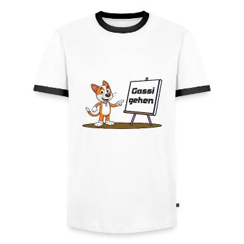 Lass uns Gassi gehen - Männer Kontrast-T-Shirt - Weiß/Schwarz - Vorne - AI Model Female 172 light (172cm) & AI Model Male 178 dark (178cm)