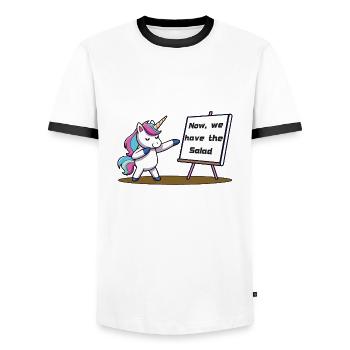 Salat - Männer Kontrast-T-Shirt - Weiß/Schwarz - Vorne - AI Model Female 172 light (172cm) & AI Model Male 178 dark (178cm)