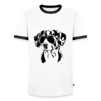 ENTLEBUCHER MOUNTAIN DOG Lunettes de soleil Chiens Wilsigns - T-shirt contrasté Homme - blanc/noir - Devant - AI Model Female 172 light (172cm) & AI Model Male 178 dark (178cm)