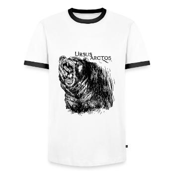 BROWN BEAR - Men's Ringer Shirt - white/black - Front - AI Model Female 172 light (172cm) & AI Model Male 178 dark (178cm)