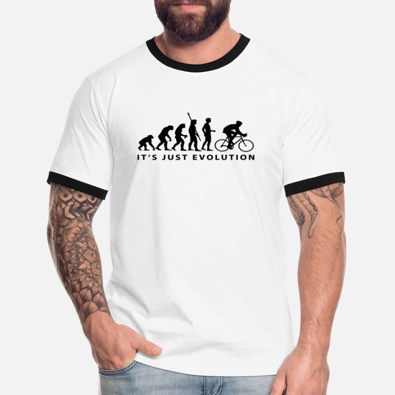 evolution_radfahrer_b Männer Kontrast-T-Shirt